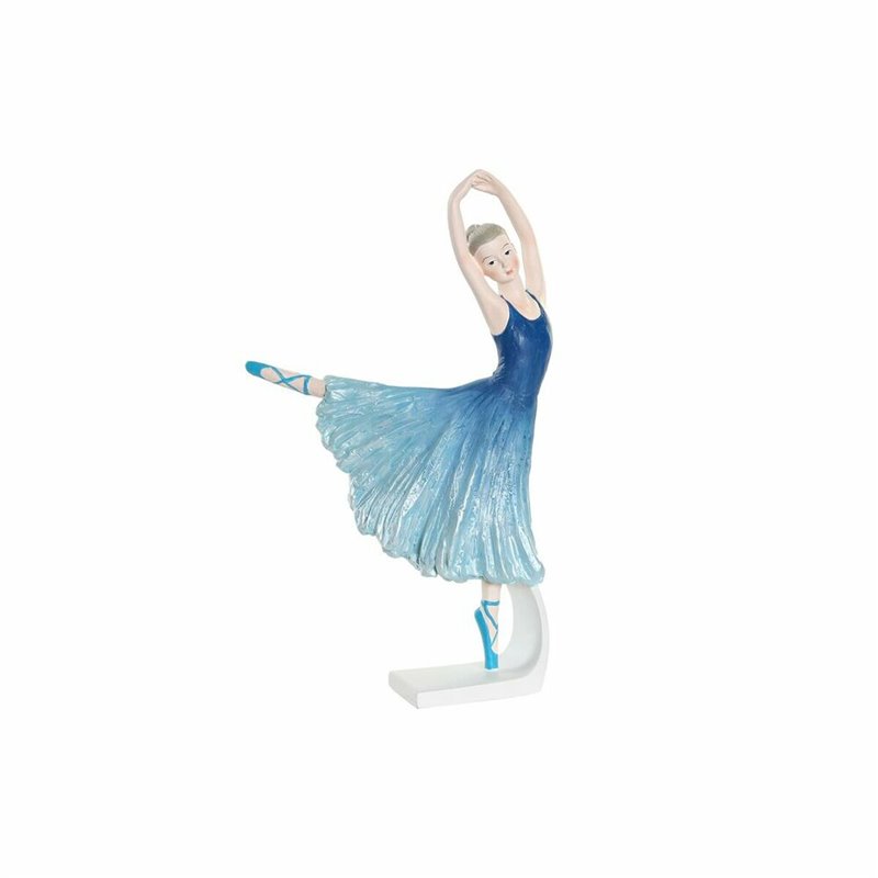 Figurine Décorative DKD Home Decor Bleu Romantique Danseuse Classique 13 x 6 x 23 cm