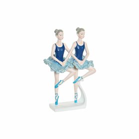 Figurine Décorative DKD Home Decor Bleu Romantique Danseuse Classique 