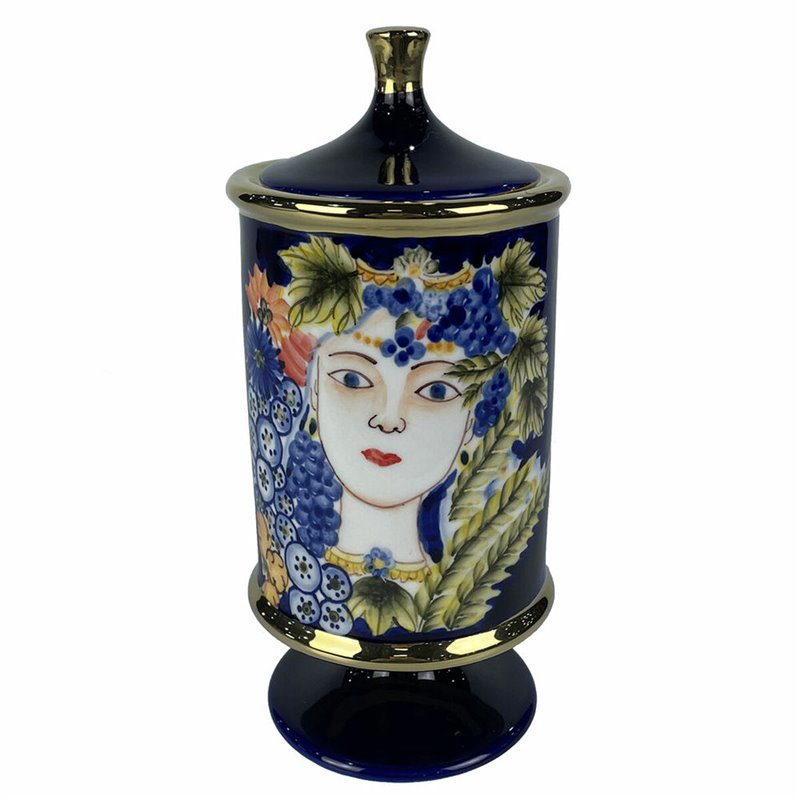 Vase DKD Home Decor Visage Porcelaine Bleu 11 x 11 x 25 cm Multicouleur