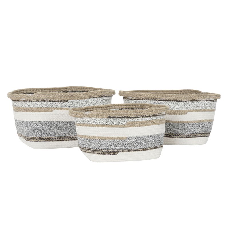 Image secondaire de Set de basket DKD Home Decor Coton Jute (36 x 30 x 24 cm)