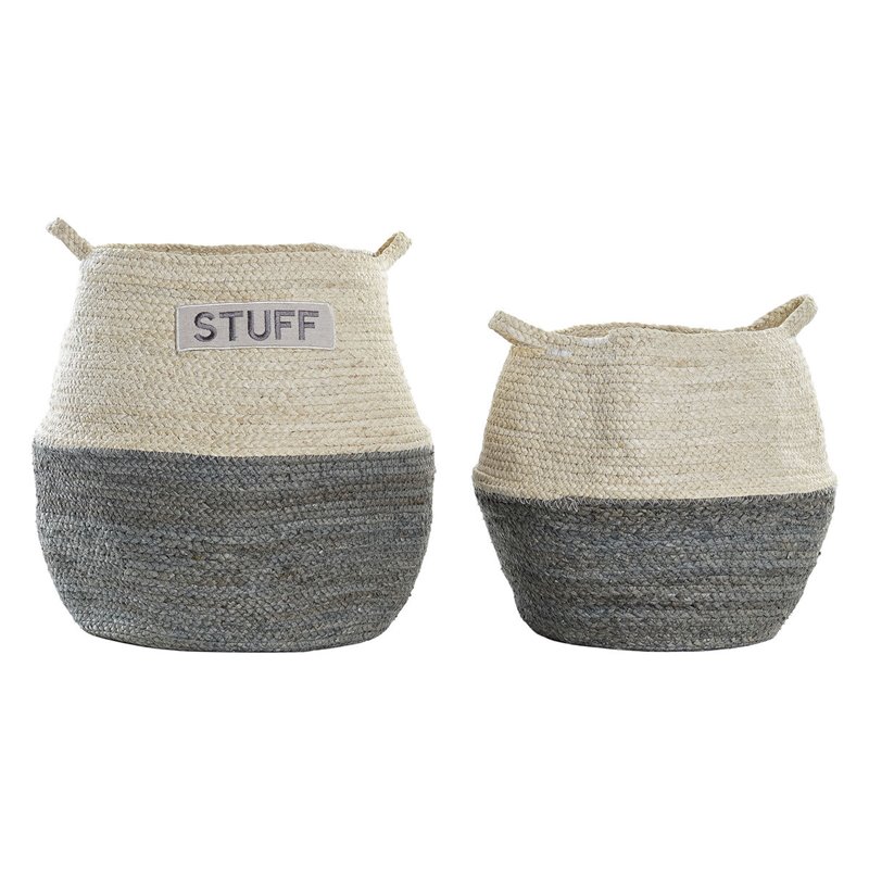 Set de basket DKD Home Decor Fibre naturelle (40 x 40 x 38 cm)