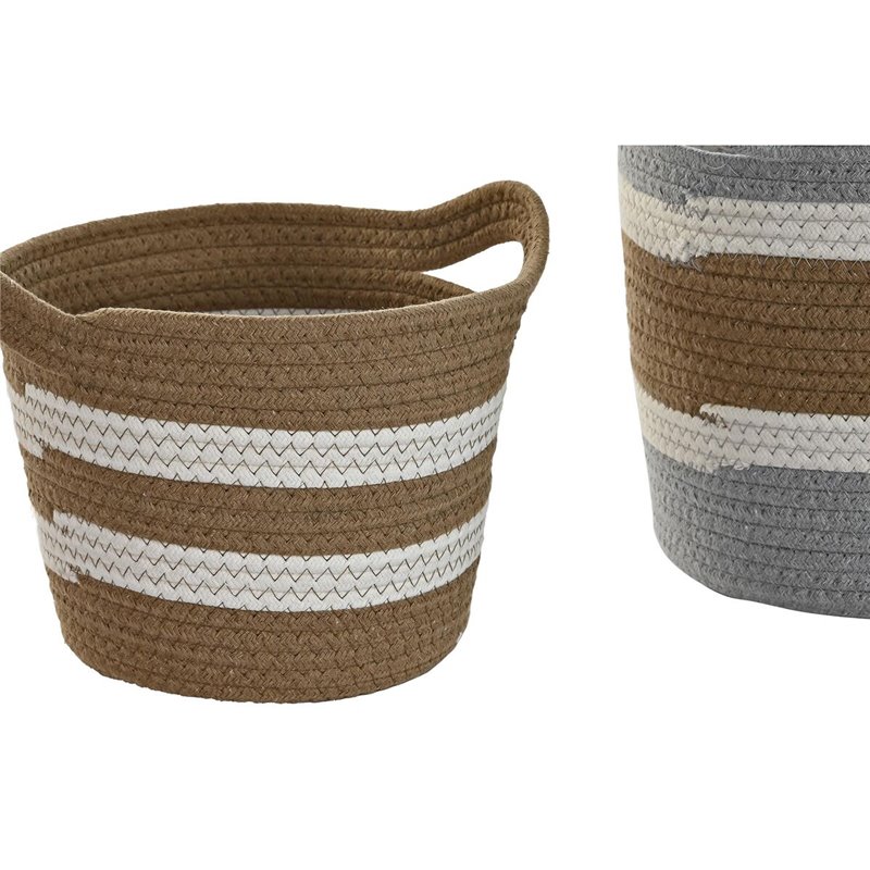 Image secondaire de Set de basket DKD Home Decor 33 x 33 x 26 cm Fibre naturelle Boho (2 Unités)