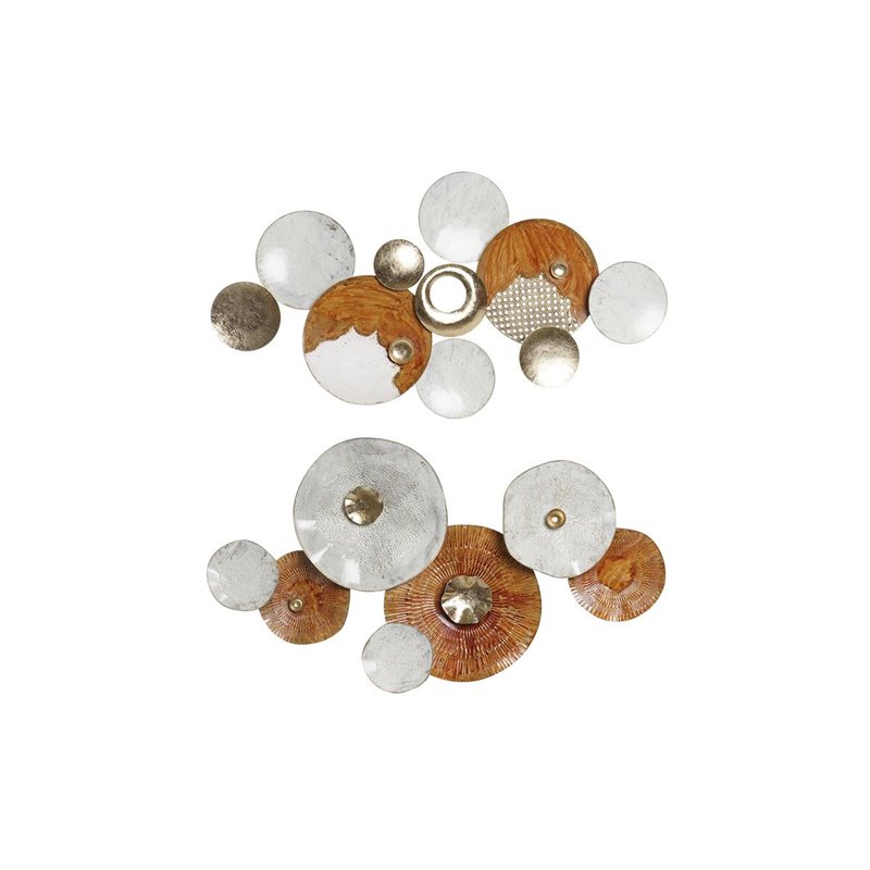 Décoration murale DKD Home Decor 91 x 5 x 50 cm Terre cuite Blanc Cercles (2 Unités)