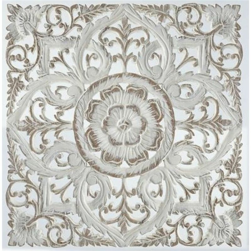 Décoration murale DKD Home Decor Blanc Mandala Bois MDF (60 x 2 x 60 cm)