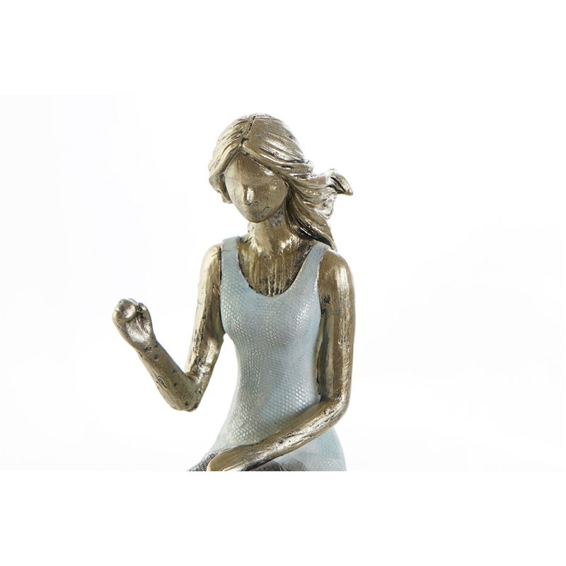 Image secondaire de Figurine Décorative DKD Home Decor Bleu Doré Femme 13 x 8,5 x 17,5 cm