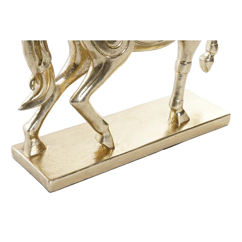 Image secondaire de Figurine Décorative DKD Home Decor 34 x 9,5 x 33,5 cm Cheval Argenté Doré (2 Unités)