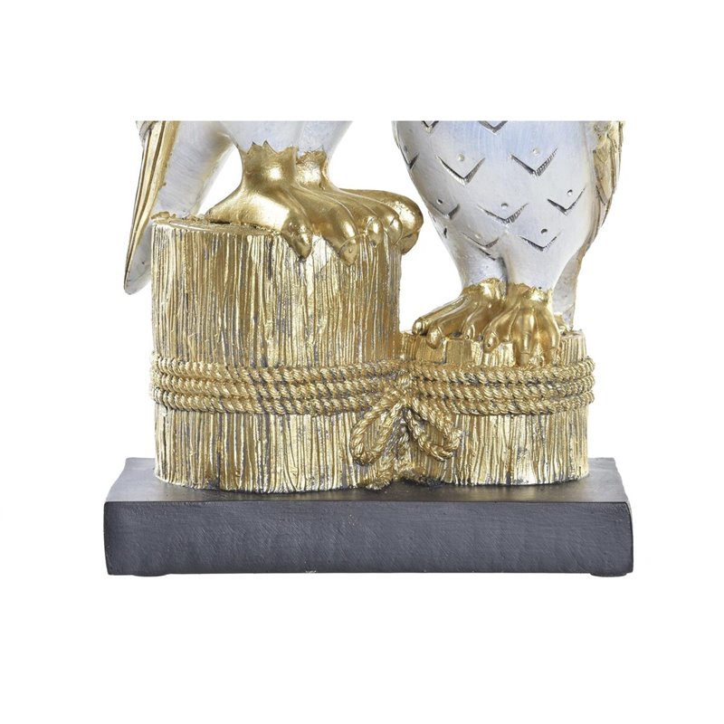 Image secondaire de Figurine Décorative DKD Home Decor 14,5 x 9 x 26 cm Hibou Doré Blanc