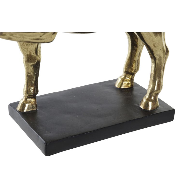 Image secondaire de Figurine Décorative DKD Home Decor 29 x 9 x 25 cm Cheval Noir Doré