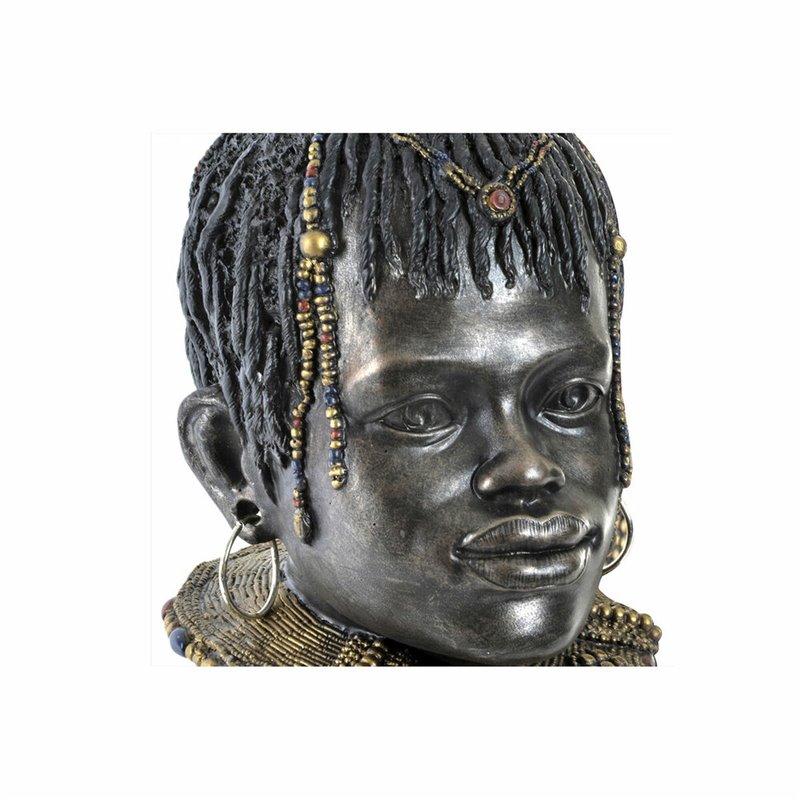 Image secondaire de Figurine Décorative DKD Home Decor Africaine 26 x 20 x 42 cm Noir Beige Colonial (2 Unités)