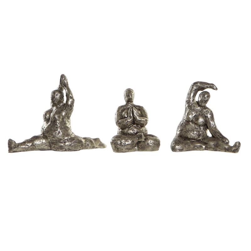 Figurine Décorative DKD Home Decor 11 x 22,5 x 17 cm Doré Yoga (3 Unités)