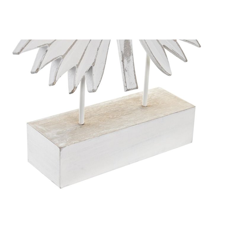 Image secondaire de Figurine Décorative DKD Home Decor 36 x 7 x 46 cm Blanc Tropical Feuille d'une plante