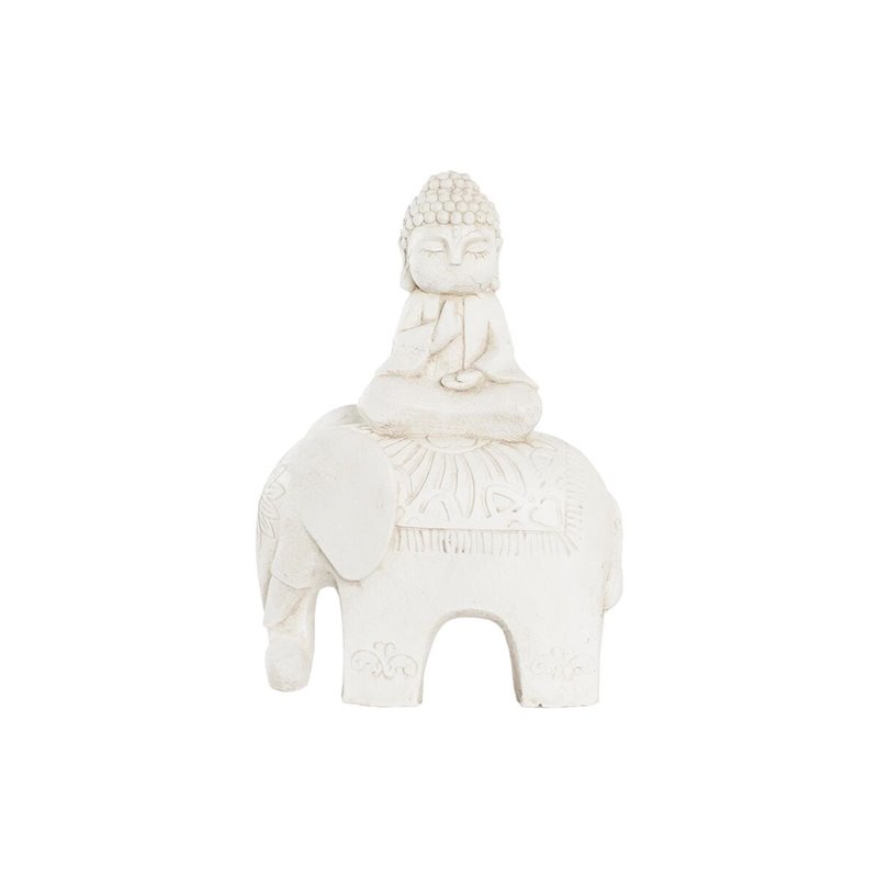 Figurine Décorative DKD Home Decor Finition vieillie Eléphant Blanc Oriental Magnésium (40 x 23 x 56 cm)