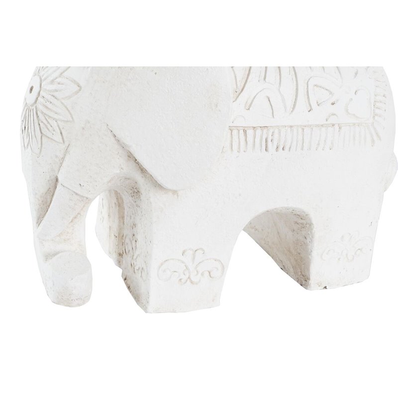 Image secondaire de Figurine Décorative DKD Home Decor Finition vieillie Eléphant Blanc Oriental Magnésium (40 x 23 x 56 cm)