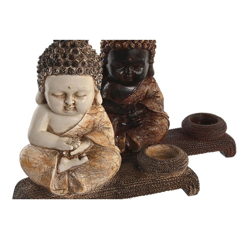 Image secondaire de Figurine Décorative DKD Home Decor 22 x 8,2 x 23 cm Rouge Beige Buda Oriental (4 Pièces)