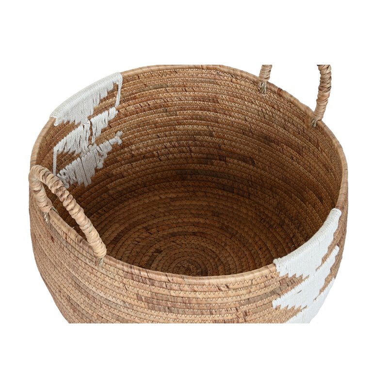 Image secondaire de Set de basket DKD Home Decor Blanc Naturel Corde Herbier marin Boho 55 x 55 x 40 cm