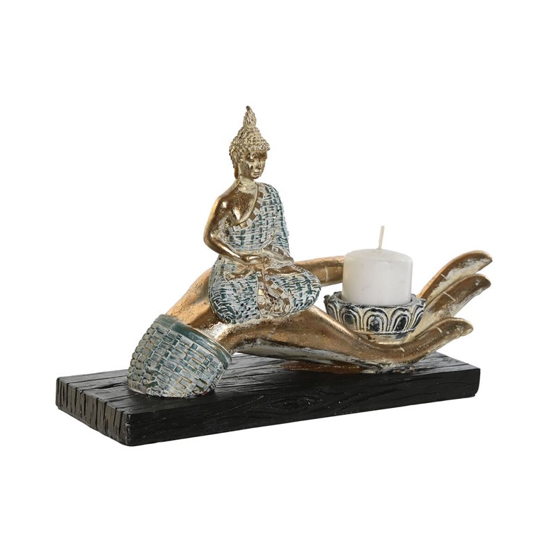 Image secondaire de Figurine Décorative DKD Home Decor 25,7 x 8 x 16 cm Bleu Buda Turquoise Oriental Décapé (2 Unités)