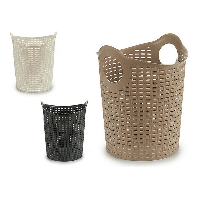 Image secondaire de Bac plastique multi-usages Rattan Blanc Marron Noir 15 L (35 x 28 x 28 cm)