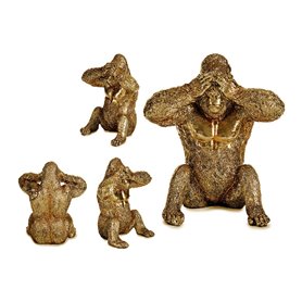 Figurine Décorative Gorille 9 x 18 x 17 cm Doré