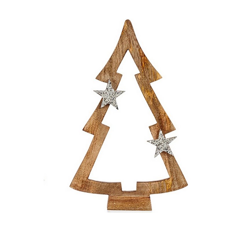 Sapin de Noël Marron silhouette 7,5 x 58,5 x 37 cm Argenté Bois