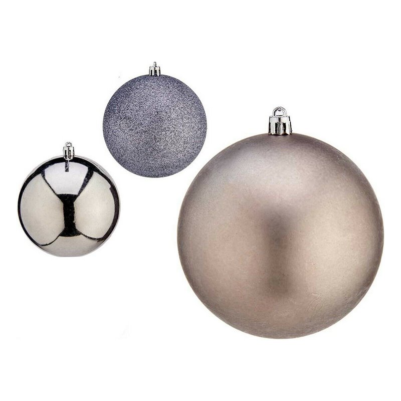 Boules de Noël Ø 10 cm 6 Unités Argenté Plastique