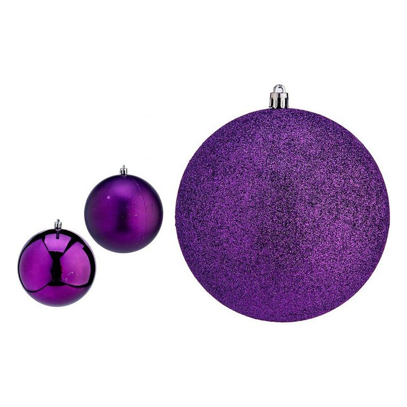 Boules de Noël Ø 12 cm 6 Unités Violet PVC