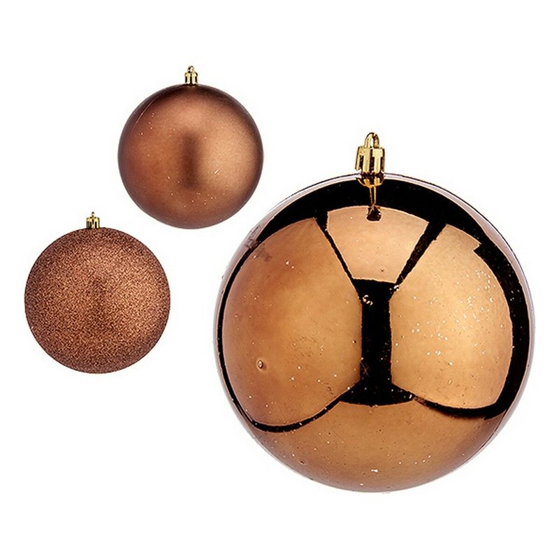 Boules de Noël Ø 12 cm 6 Unités Marron Plastique