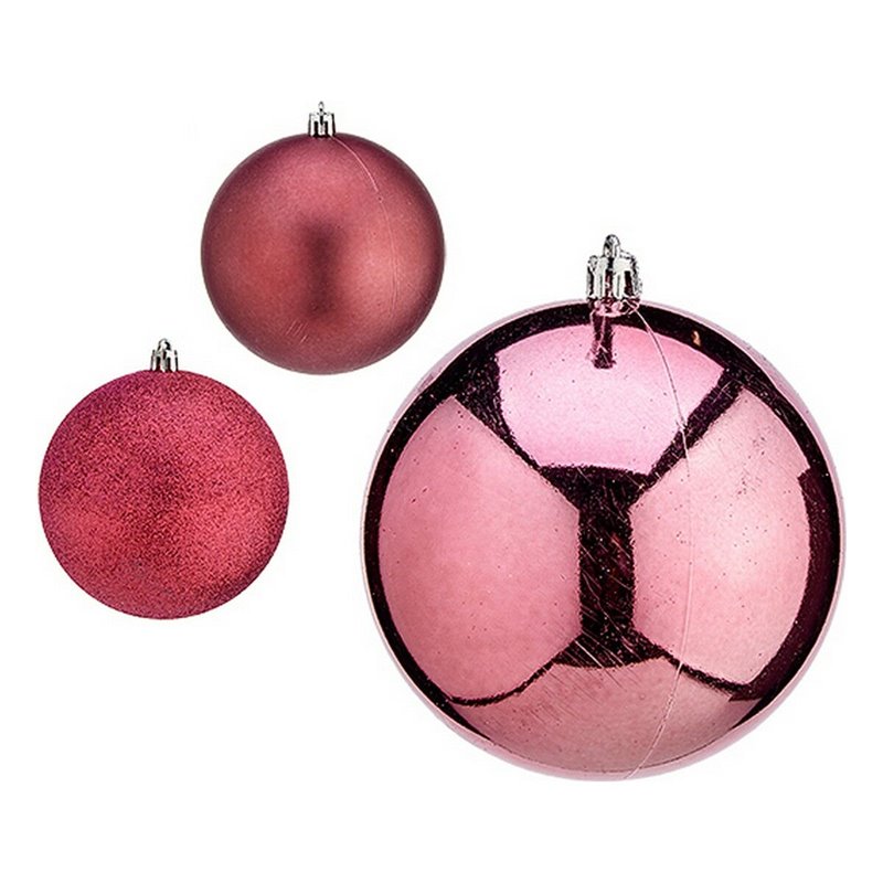 Boules de Noël Ø 10 cm 6 Unités Rose Plastique