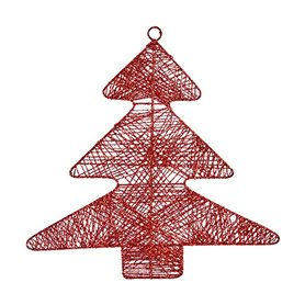 Décorations de Noël Rouge Métal Sapin de Noël 36,7 x 0,2 x 37,5 cm
