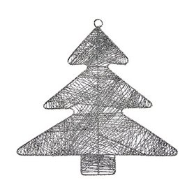 Décorations de Noël Argenté Sapin de Noël 36,7 x 0,2 x 37,5 cm Métal P