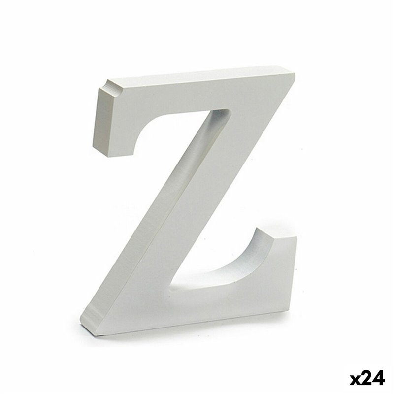 Lettre Z Bois Blanc (2 x 16 x 14,5 cm) (24 Unités)