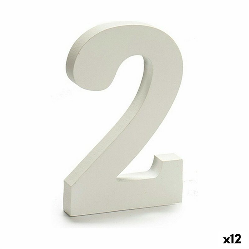 Numéro 2 Bois Blanc (1,8 x 21 x 17 cm) (12 Unités)