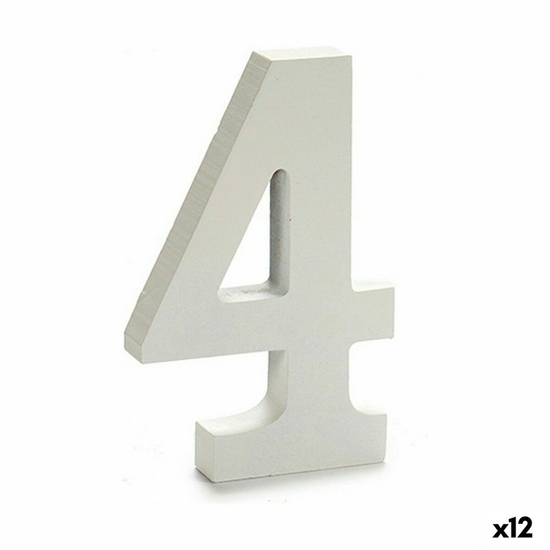 Numéro 4 Bois Blanc (1,8 x 21 x 17 cm) (12 Unités)