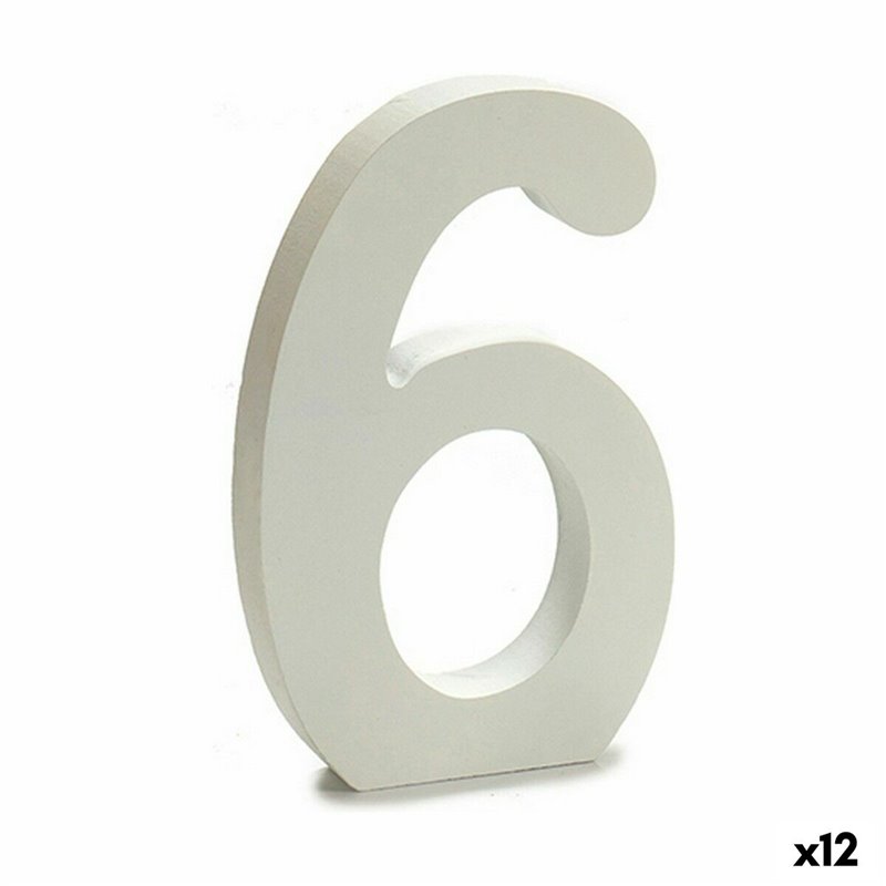 Numéro 6 Bois Blanc (1,8 x 21 x 17 cm) (12 Unités)