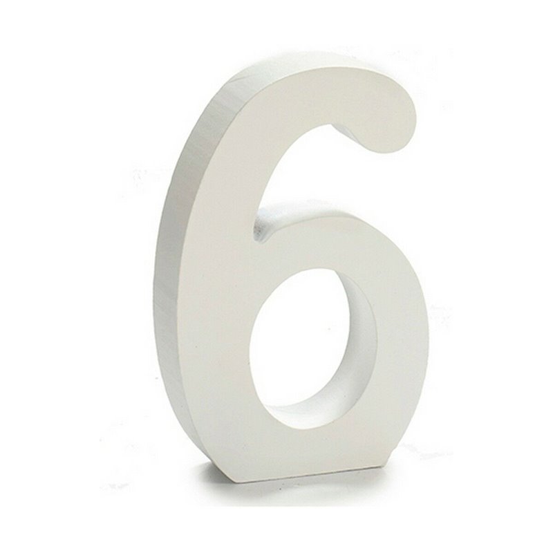 Image secondaire de Numéro 6 Bois Blanc (2 x 16 x 14,5 cm) (24 Unités)