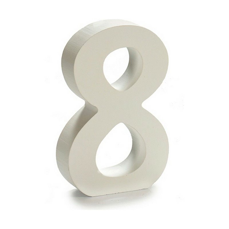 Image secondaire de Numéro 8 Bois Blanc (2 x 16 x 14,5 cm) (24 Unités)