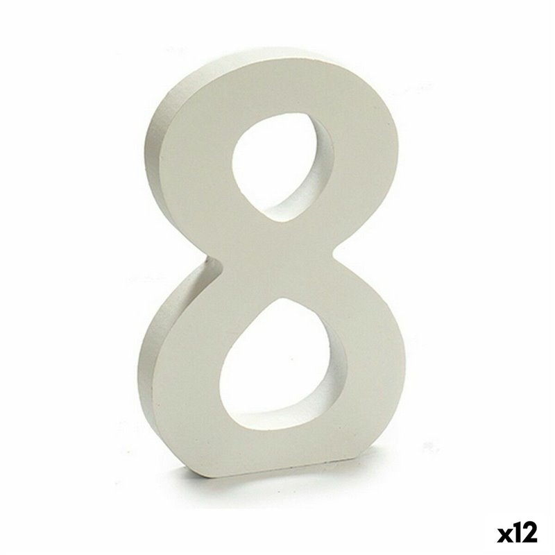 Numéro 8 Bois Blanc (1,8 x 21 x 17 cm) (12 Unités)