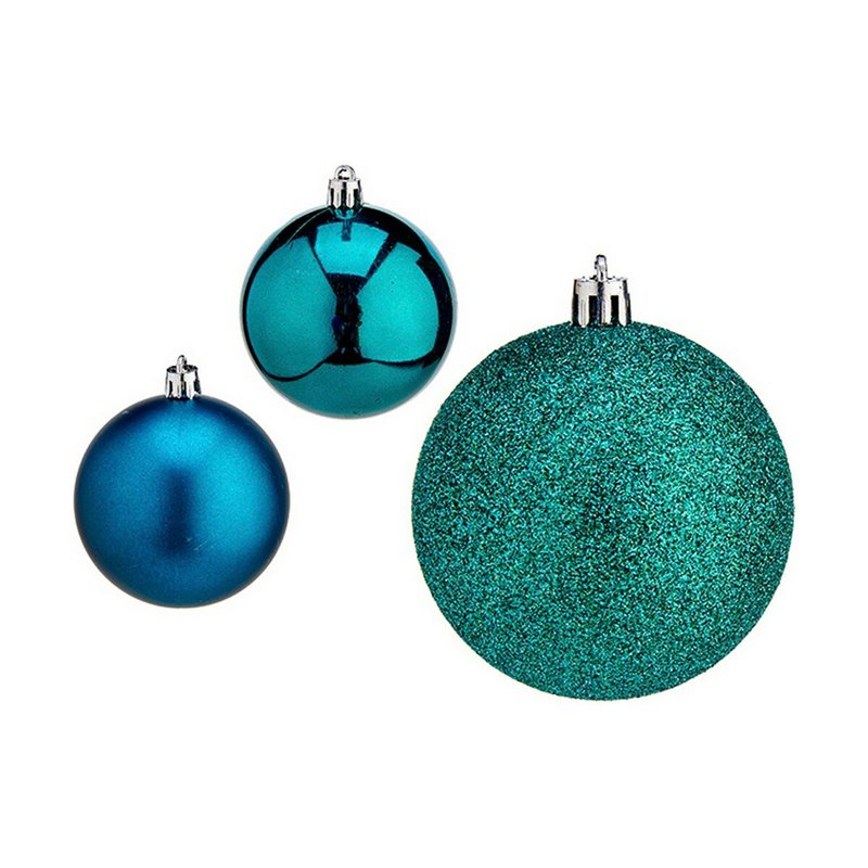 Image secondaire de Lot de boules de Noël Bleu Plastique Ø 7 cm (12 Unités)