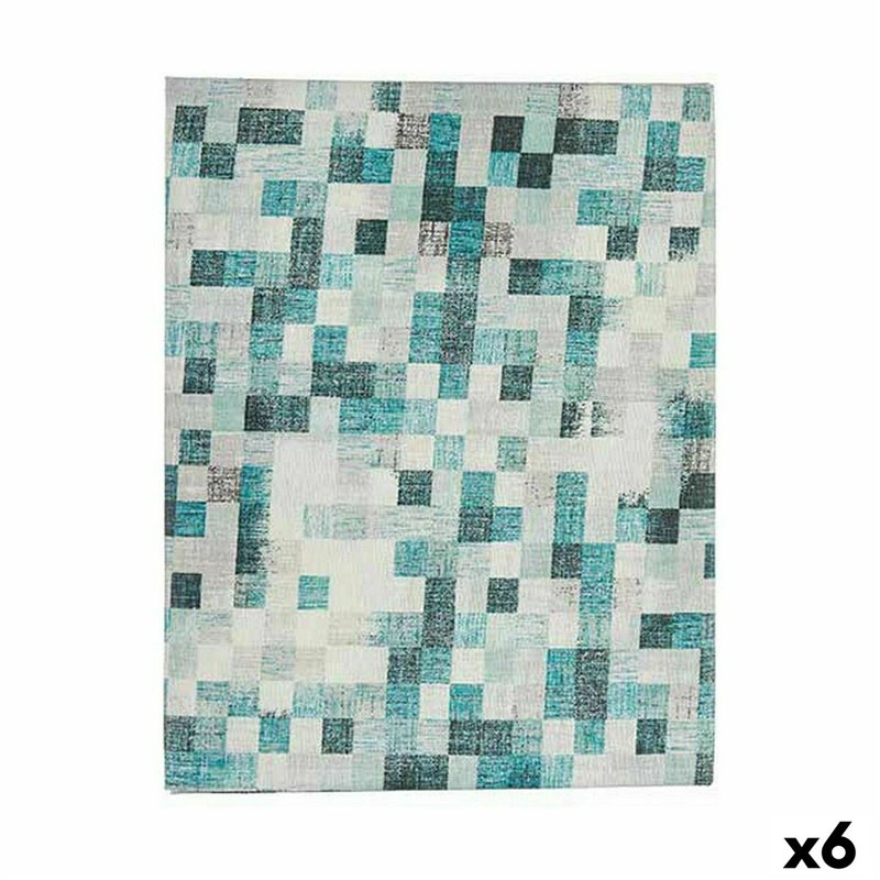 Nappe toile Antitaches Carreaux 140 x 180 cm Turquoise (6 Unités)