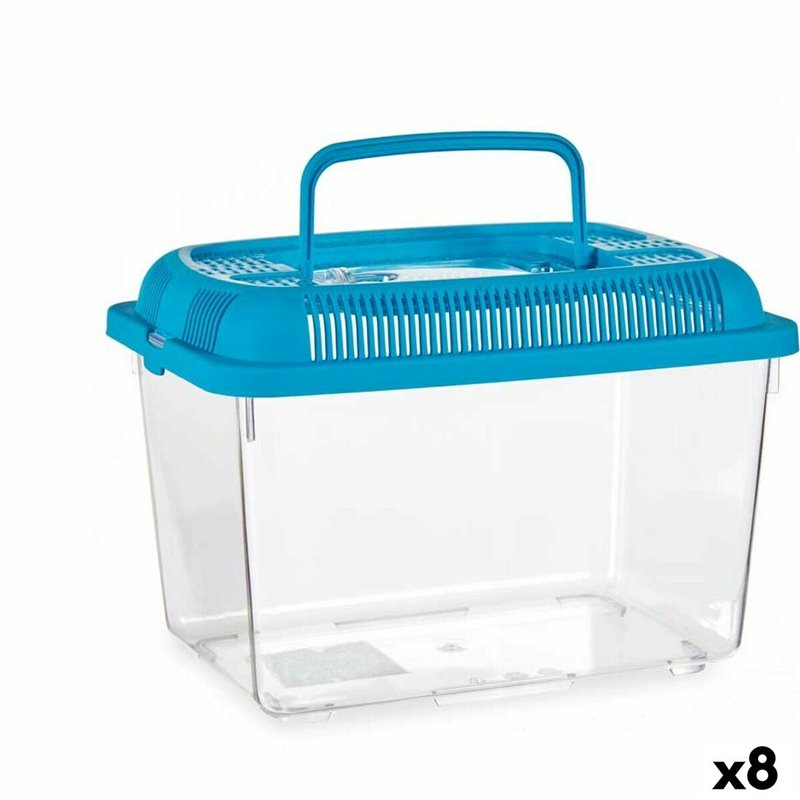 Bocal à poisson Avec poignée Grand Bleu Plastique 7 L 20 x 20 x 30 cm (8 Unités)