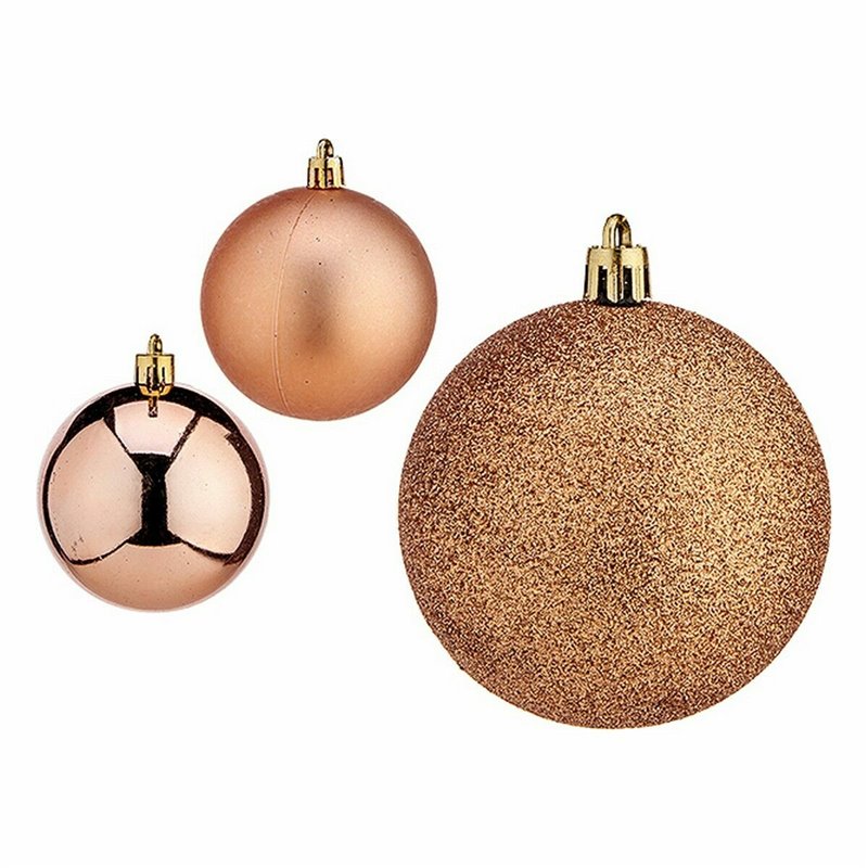 Image secondaire de Lot de boules de Noël Cuivre Plastique Ø 7 cm (12 Unités)