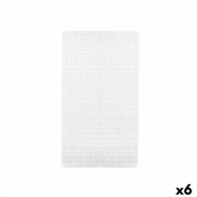 Tapis de Douche Antidérapant Carreaux Blanc PVC 67,7 x 38,5 x 0,7 cm (