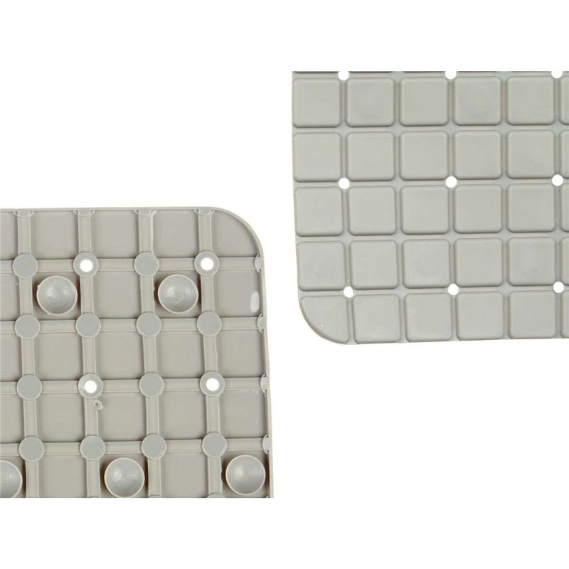 Image secondaire de Tapis de Douche Antidérapant Carreaux Gris PVC 67,7 x 38,5 x 0,7 cm (6 Unités)