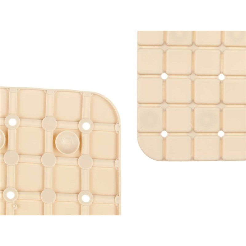 Image secondaire de Tapis de Douche Antidérapant Carreaux Beige PVC 67,7 x 38,5 x 0,7 cm (6 Unités)