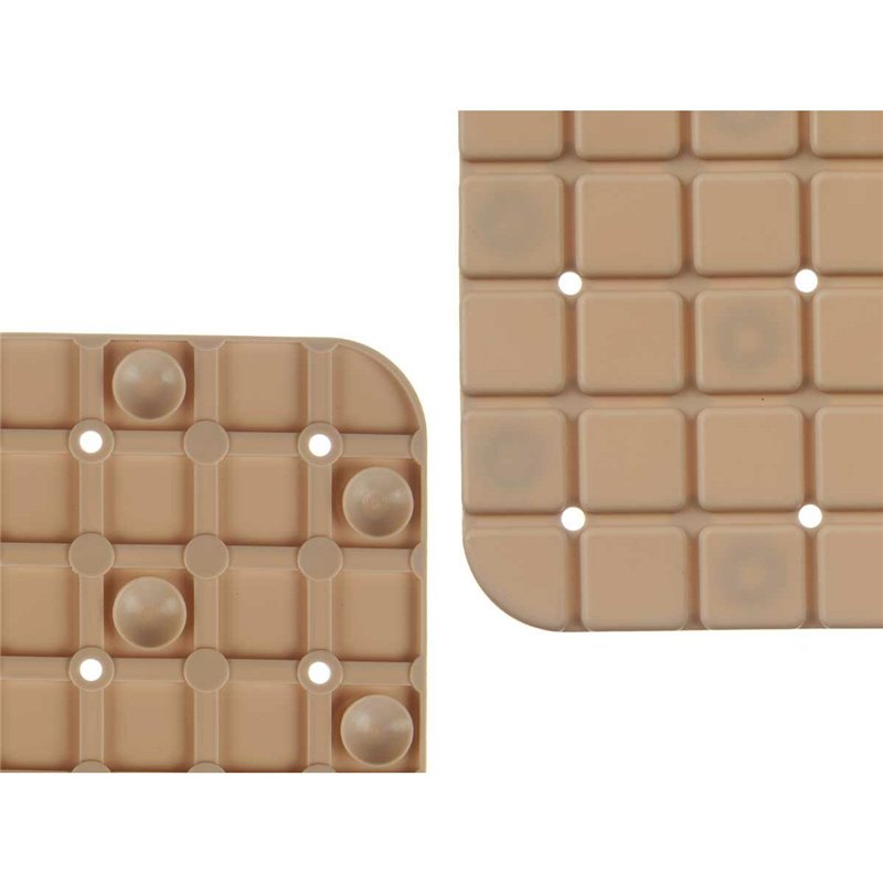 Image secondaire de Tapis de Douche Antidérapant Carreaux Beige PVC 50,3 x 50,3 x 0,7 cm (6 Unités)