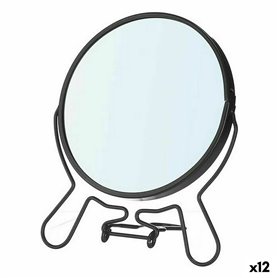 Miroir Grossissant Noir Fer 13 x 15,3 x 1,5 cm (12 Unités)