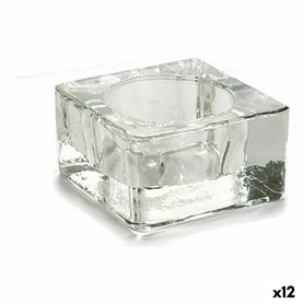 Bougeoir Transparent verre 6 x 3 x 6 cm (12 Unités)