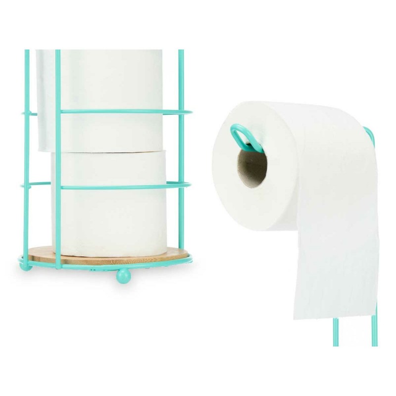 Image secondaire de Porte-Rouleaux pour Papier Toilette Menthe Métal Bambou 16,5 x 63,5 x 16,5 cm (4 Unités)