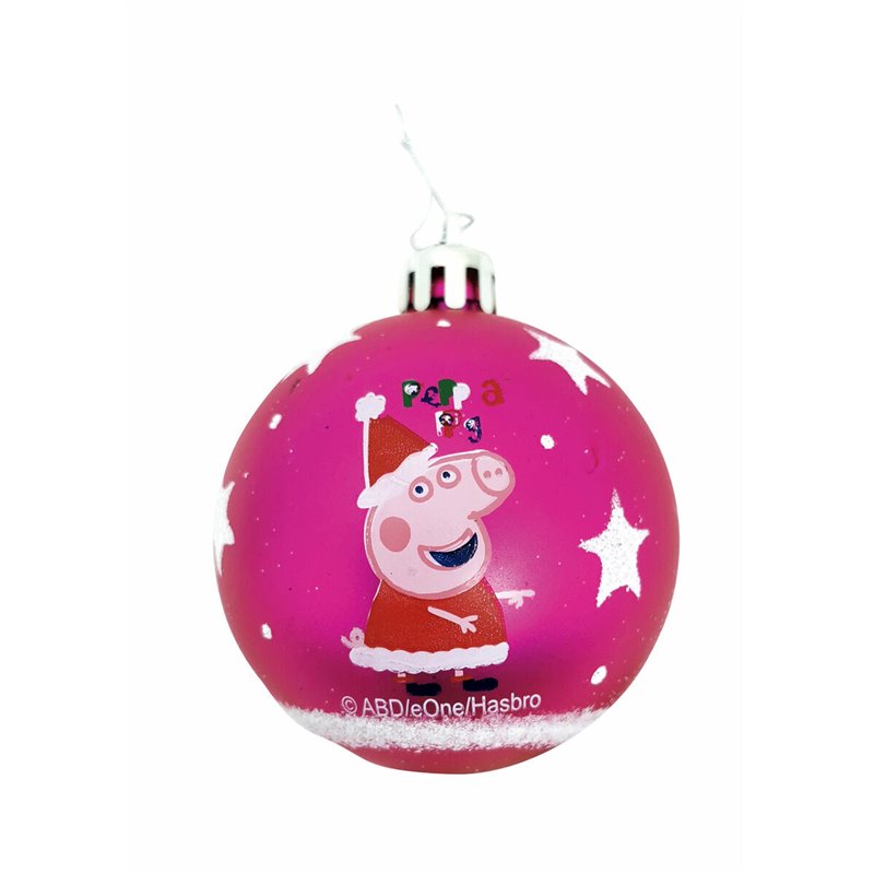 Boule de Noël Peppa Pig Cosy corner Fuchsia 10 Unités Plastique (Ø 6 cm)