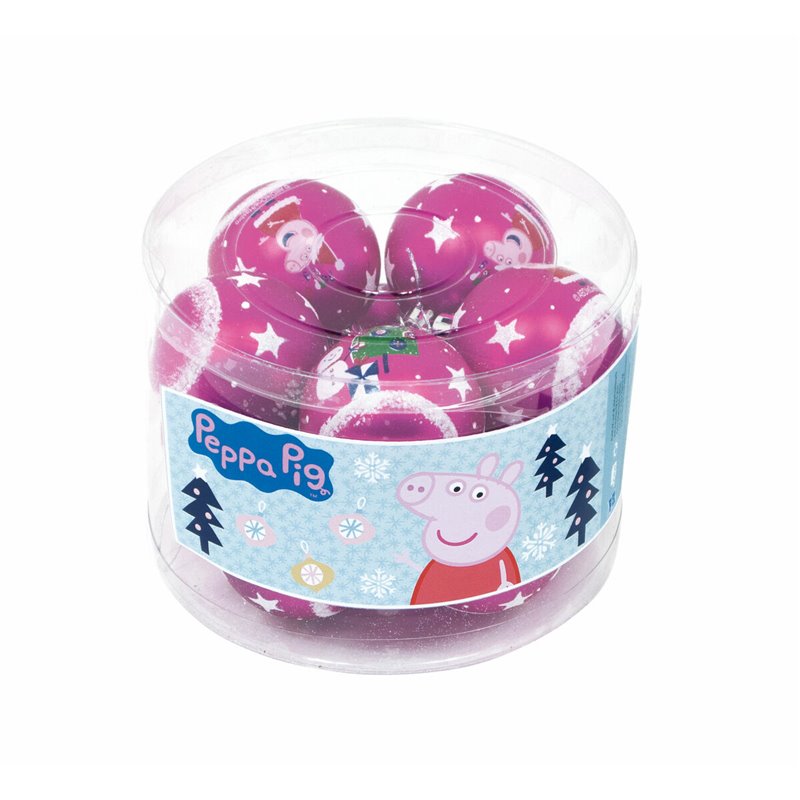 Image secondaire de Boule de Noël Peppa Pig Cosy corner Fuchsia 10 Unités Plastique (Ø 6 cm)