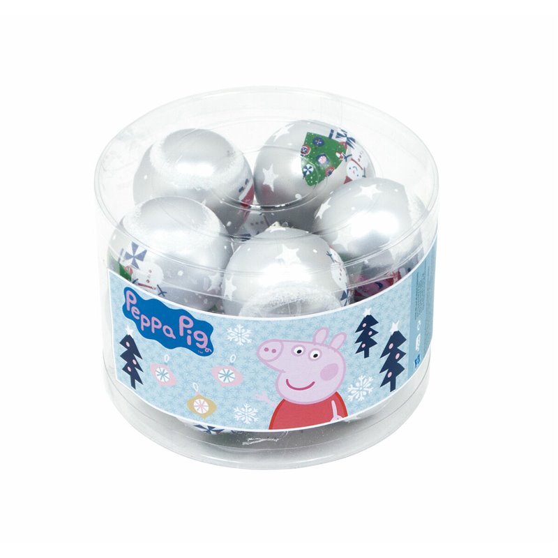 Image secondaire de Boule de Noël Peppa Pig Cosy corner Argenté 10 Unités Plastique (Ø 6 cm)